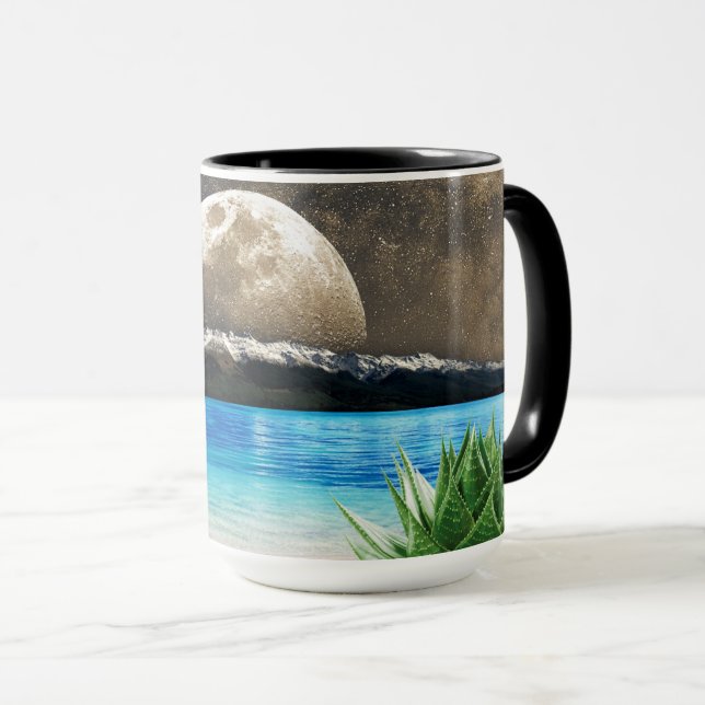 Caneca Lua E Praia (Frente Esquerda)