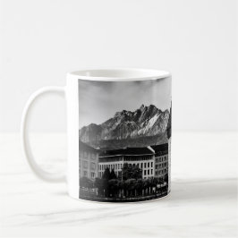 Caneca Lucerne city chapel bridge black/photo white mug