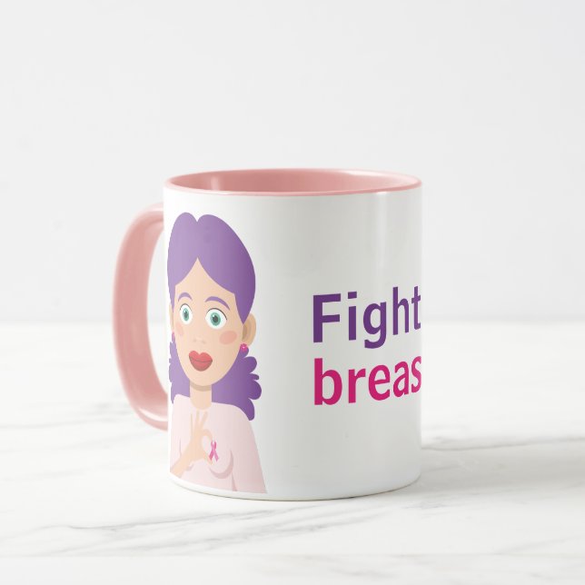 Caneca Lucha contra el cáncer de mama (Frente Esquerda)