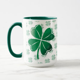 Caneca Lucky Four Leaf Clover Irish Shamrock Pattern Golf