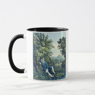 Caneca Ludwig van Beethoven por um rio (engravin colorido