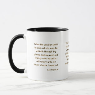 Caneca Luke 11:24 Bíblia KJV Verso Mug De Dois Toneladas