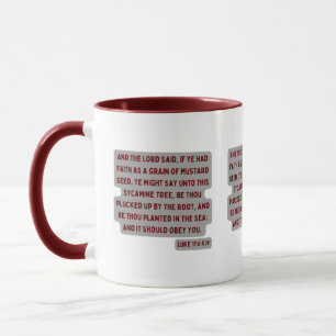 Caneca Luke 17:6 KJV Escritura de Bíblia de dois tons