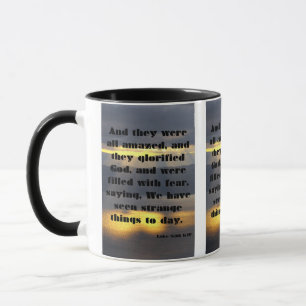 Caneca Luke 5:26 KJV Escritura de Bíblia Pic Dois Tons