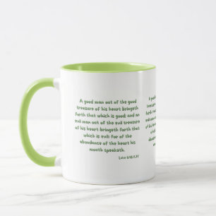 Caneca Luke 6:45 Escritura Versa Bíblia Mug De Dois Tom