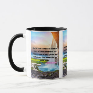Caneca Luke 7:21 KJV Bíblia Verse Pic Mug De Dois Tons