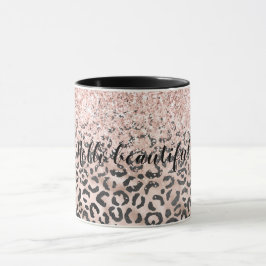 Caneca Luminosa para Impressão de Leopardo Cor-de-Rosa Pr
