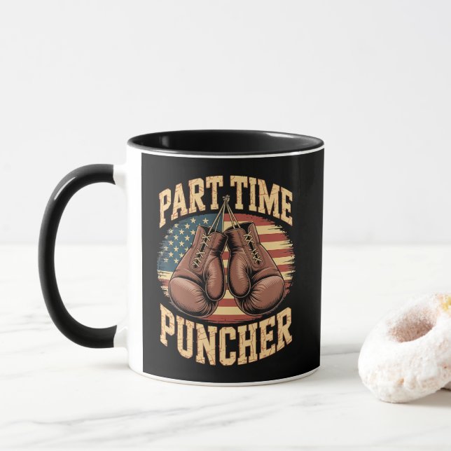 Caneca Luvas de Boxe Part Time Puncher (Com Donut)