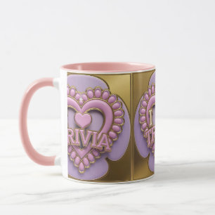 Caneca Luxe I Love Trivia Dourada Pink Combo Mug