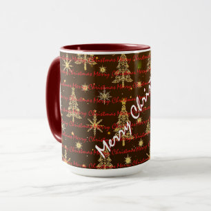 Caneca Luxo de Natal Árvores de Natal Festivas
