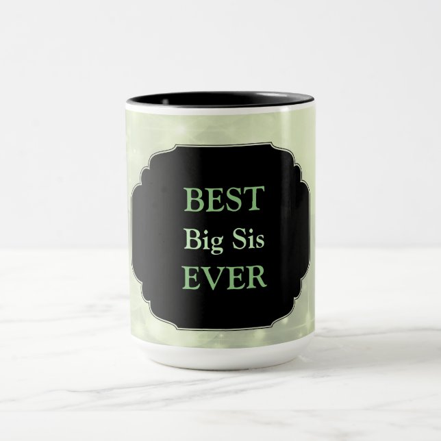 Caneca Luxo design Rosa 'Melhor Irmã Mais Velha de Todos  (Centro)