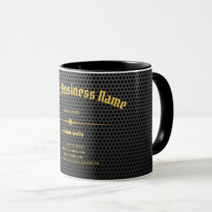 Caneca Luxo Elegante Dourado de Carbono Preto Limpo