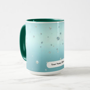 Caneca Luxuoso Verde Gelo Azul Bronze Orvalho Pontos