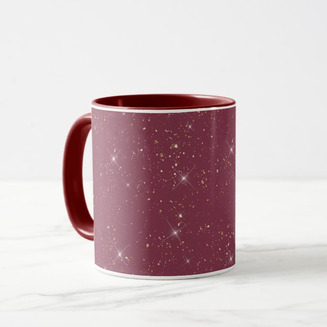 Caneca Luxury burgundy dourado dourado confete (Frente Esquerda)