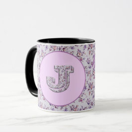 Caneca Luxury Flores Monograma J