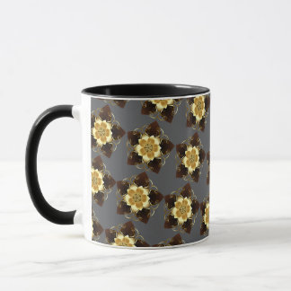 Caneca Luxury Golden Floral Mandala Ornamental Design