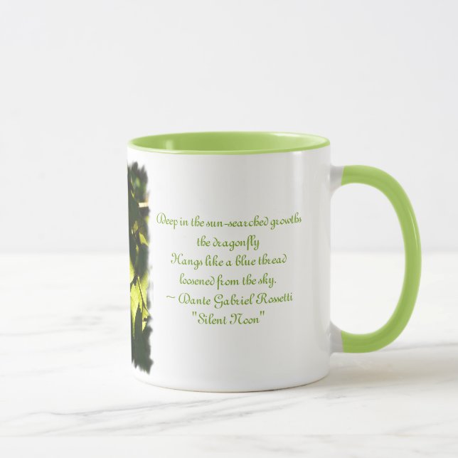 Caneca Luz da noite com libélula/poema do mosaico (Direita)