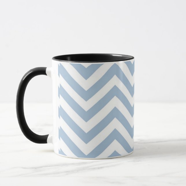 Caneca Luz - Grunge azul Chevron Textured (Esquerda)