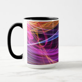 Caneca Luzes de vórtice de arco-íris abstrato