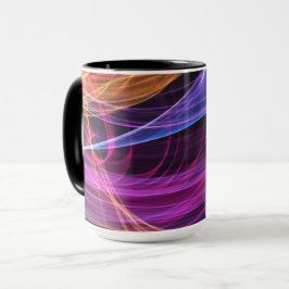 Caneca Luzes de vórtice de arco-íris abstrato