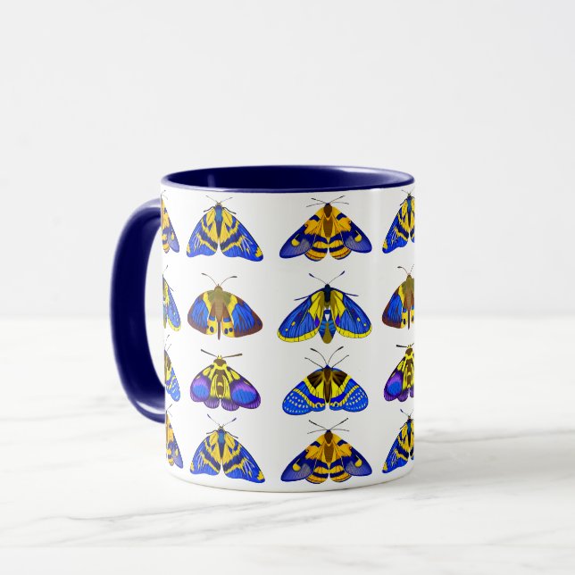 Caneca Luzes em azul, Ouro amarelo e castanho (Frente Esquerda)