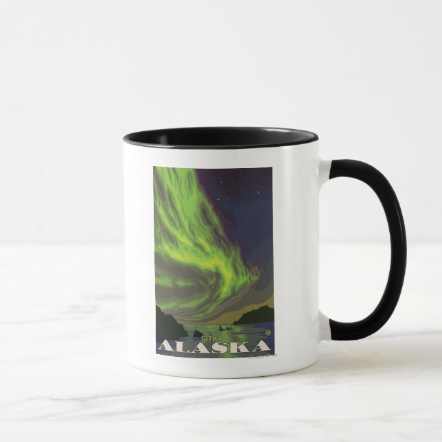 Caneca Luzes nortes e Orcas - Sitka, Alasca (Direita)