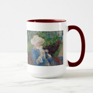 Caneca Lydia que Crocheting no jardim em margoso