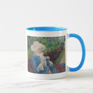 Caneca Lydia que Crocheting no jardim em margoso