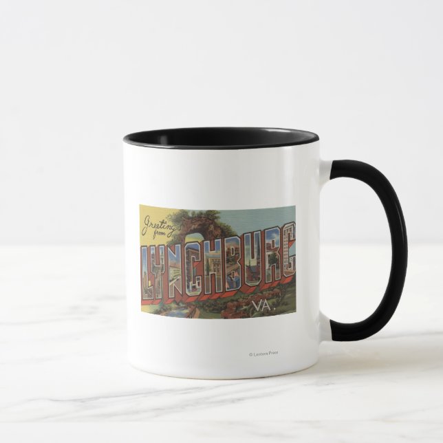 Caneca Lynchburg, Virgínia - Cenas com Letras Grandes (Direita)