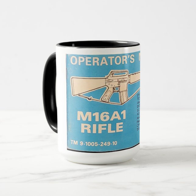 Caneca M16 A1 Operadores Manual Café Mug (Frente Esquerda)