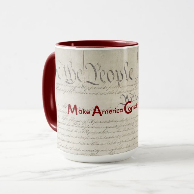 Caneca M A C A - Make America Constitutional Again! (Frente Esquerda)