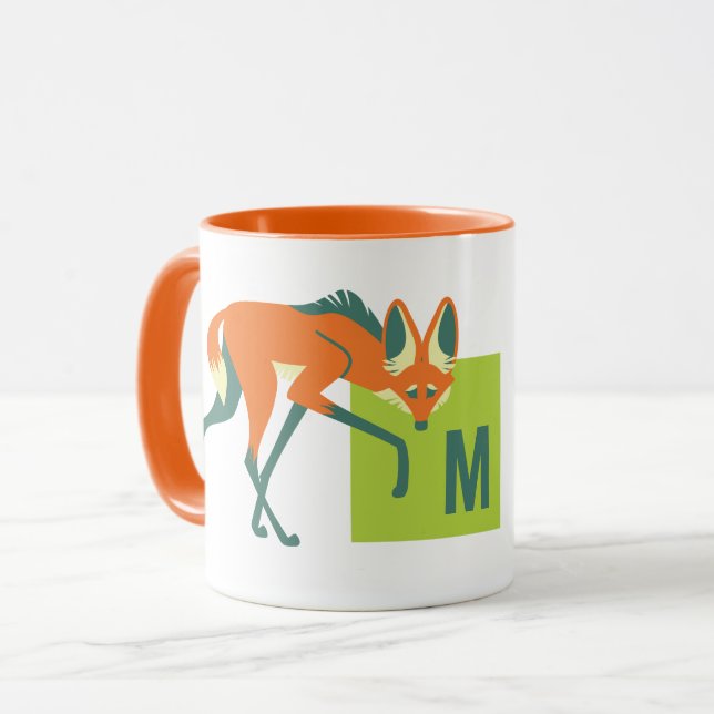 Caneca M é para Maned Wolf (tangerina) (Frente Esquerda)