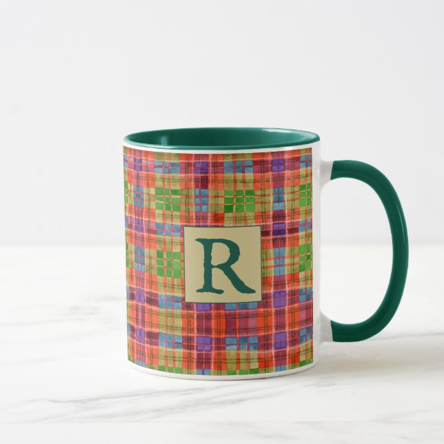 Caneca MAC RAE TARTAN Hunter Green Combo Mug + Texto (Direita)