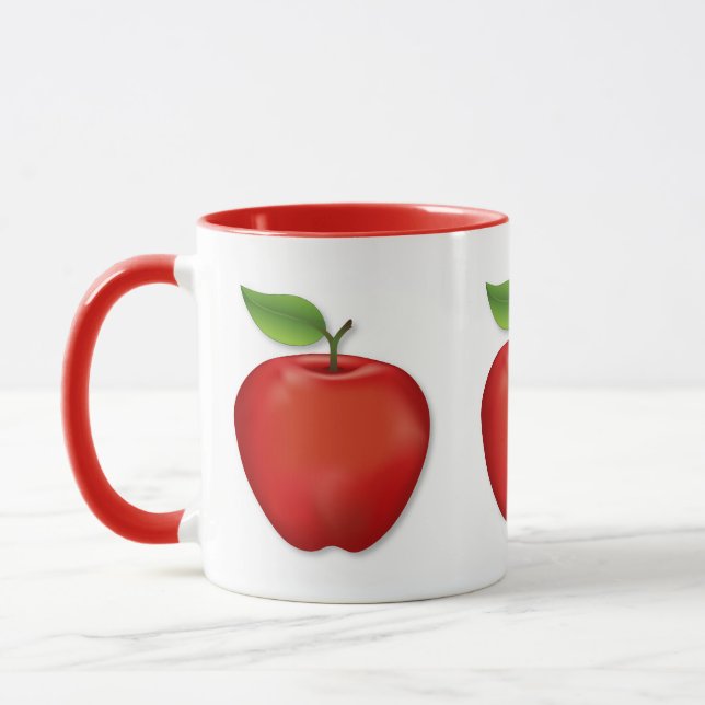 Caneca Maca Vermelha Brilhante (Esquerda)