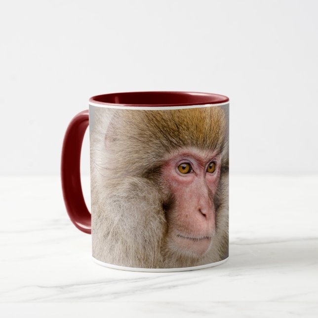 Caneca Macaco Brown Snow, fotografia japonesa (Frente Esquerda)