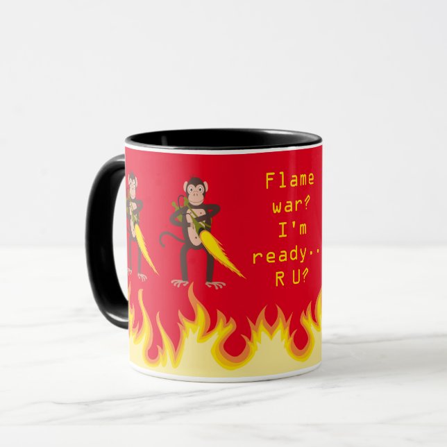 Caneca Macaco com lança-chamas (Frente Esquerda)