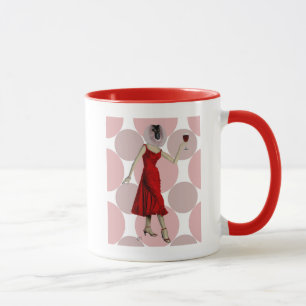 Caneca Macaco com vestido vermelho