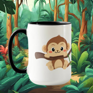 Caneca macaco-macaco-giro que adiciona nome Mug