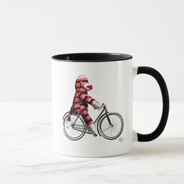 Caneca Macaco-meia na Bicicleta (Direita)