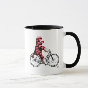 Caneca Macaco-meias na Bicicleta