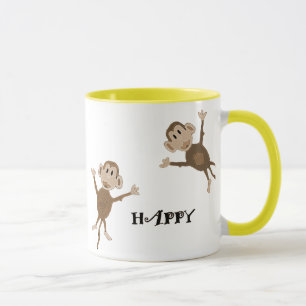 Caneca Macacos Felizes Mug