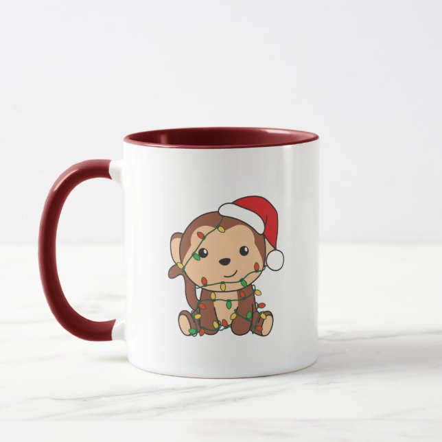 Caneca Macacos Macacos Macacos De Inverno De Natal (Esquerda)