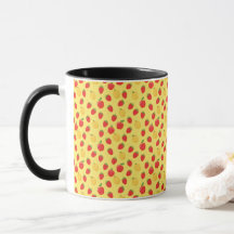 Maçãs Morango Fruta Cartoon em Amarelo