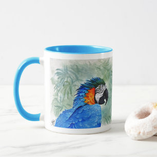 Caneca Macaw azul e Dourado