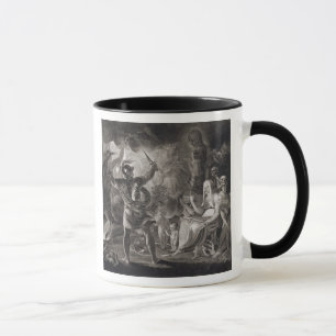 Caneca Macbeth, três bruxas e Hecate no ato IV, S