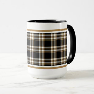 Caneca MacGuinness Tartan Black e Brown Irish Xadrez