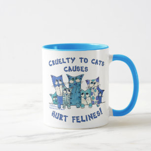 Caneca Machucar Felines Crueldade com Gatos