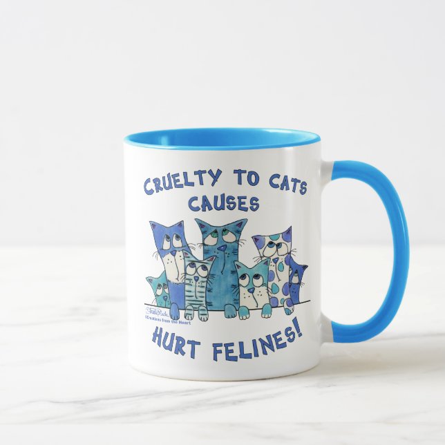 Caneca Machucar Felines Crueldade com Gatos (Direita)