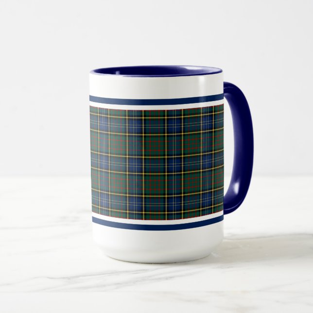 Caneca MacMillan Clan Modern caçando Tartan (Frente Esquerda)