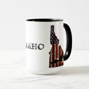 CANECA MADEIRA BURNT BALD EAGLE - IDAHO PATRIOT CLR